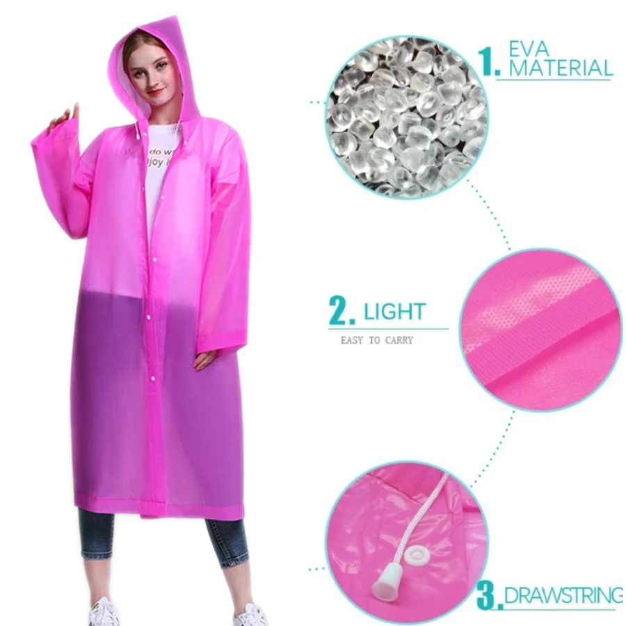 Jas Hujan EVA Tebal Plastik Ponco / Jas Hujan Polos / Raincoat